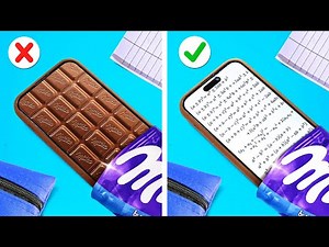 COOL WAYS TO SNEAK CANDIES INTO CLASS || Fun Sneak Food DIY School Supplies by 123 GO Like!