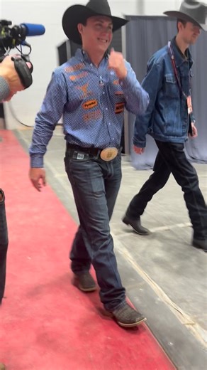 Mike Aho on Instagram: "He walked into the press room like a man who didn’t need the room. Fresh off winning the world title for the third time in a row—a true three-peat, something only two men have ever done in tie-down roping: Riley Webb and the icon Roy Cooper—he could’ve stood there and let the cameras swarm. He could’ve waited for the circle to form. Let everyone come to him. But he didn’t. The very first thing he seemed to think about wasn’t himself. It was how we could make other people