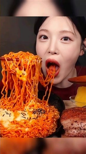 MUKBANG SPICY KOREAN CHEESE NOODLES ‼️
