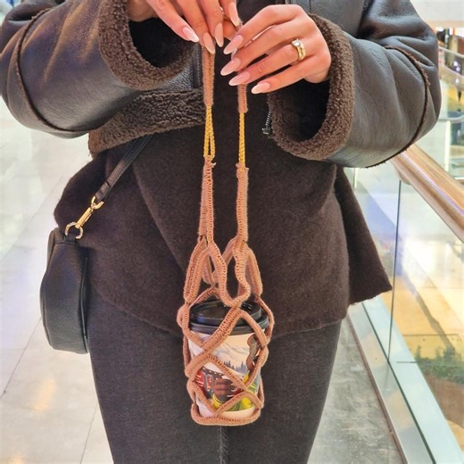 Crochet Coffee Cup Holder Pattern, Secure Drink Carrier PDF - Etsy