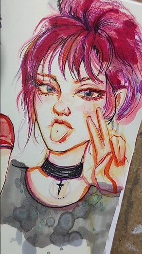 🤍 Alt Girl Portrait Speedpaint Cute Face Speedpaint Drawing Sketch Traditional Art Simple Character