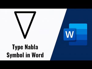 How to type Nabla Symbol in Word