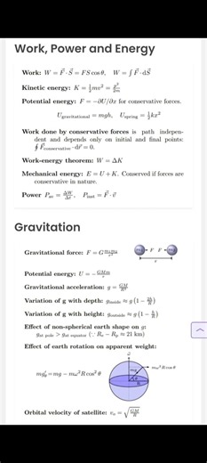 physics formulas for class- 11
