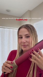 Infiniti PRO CONAIR 5-in-1 Hair Drying Wand, Straightener, and Styler, Ionic All-in-One Digital Motor Blow Dryer, Includes 4 High-Performance Attachments, Cherry Red