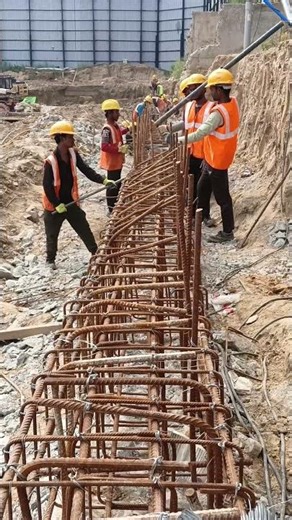 capping beam ribar fixing #construction #heavycivil #shortvideo #concretecasting