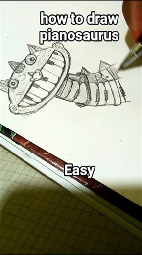 How to draw pianosaurus from Poppy playtime! easy! #howtodraw #pianosaurus #poppyplaytime #art
