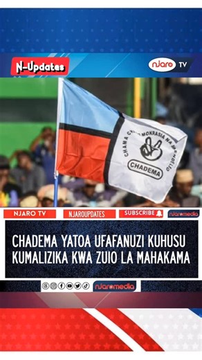 Njaro Tv on Instagram: "Chama cha Demokrasia na Maendeleo (CHADEMA) kimetangaza rasmi kuwa amri ya zuio la Mahakama Kuu iliyokuwa ikikizuia kufanya shughuli za kisiasa nchini imekoma kisheria tangu tarehe 10 Desemba, 2025. Taarifa hiyo imetolewa leo Januari 23, 2026 na Mwanasheria Mkuu wa chama hicho, Dkt. Rugemeleza Nshala, ambaye amesema zuio hilo lilikuwa na ukomo wa kisheria wa miezi sita kwa mujibu wa Sheria ya Mwenendo wa Madai (Civil Procedure Code). Kwa mujibu wa CHADEMA, amri hiyo ilito