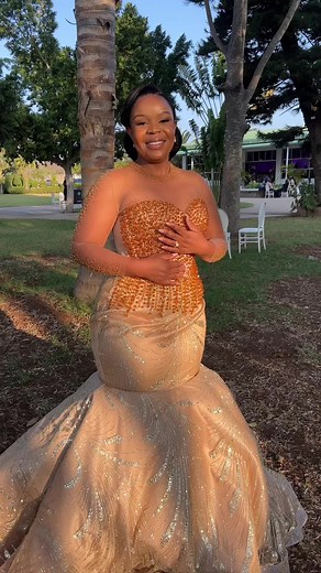 Stunning Gold LVR Gown for Breathtaking Zim Wedding