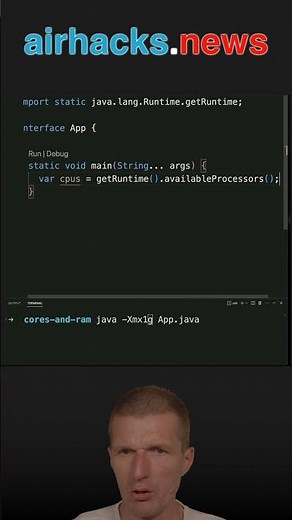 How To Get The Number of CPUs and The RAM #java #shorts