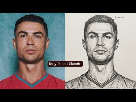 How to Draw Cristiano Ronaldo | Football Superstar | FIFA World Cup 2026 | Pencil Sketch Tutorial