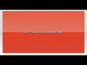 LDAP Query via Windows CMD