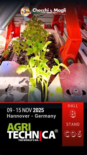 ✨Big news at Agritechnica 2025!✨ We are proud to introduce DYNAMIC, our new #automatic transplanter Designed for precision, consistency, and reduced labor input in high-value horticultural crops. Be among the first to see on stage. 📅 9 – 15 November 2025 📍 Hannover Fair – AGRITECHNICA 🧭 Hall 8 – Stand C06 Are you coming? Let us know in the comments! 👇 #checchiemagli #1transplanters #FarmEquipment #VegetableProduction #agritechnica2025 #dynamic | Checchi & Magli