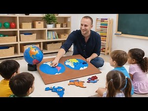 Montessori Continent Puzzle Map Presentation 🌎 | Hands-On Geography Lesson