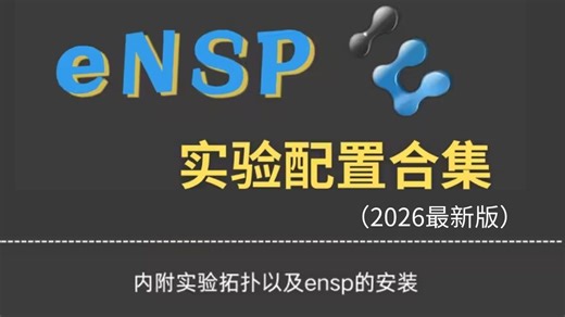 超绝！2026最新HCIA -HCIP- HCIE，eNSP实验配置全收录，手把手教学，零基础也能成网络专家！【附全套拓扑和操作指南】