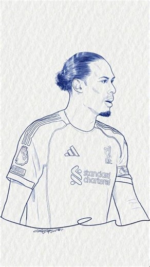drawing virgil van dijk⚽️ #vandijk #liverpool #football #art