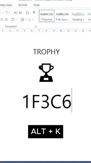 How to draw a Trophy in Microsoft word