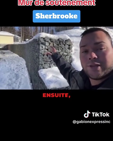 Découvrez ce mur de soutènement à Sherbrooke! #gabion #gabionexpress #pourtoi #construction #excavation