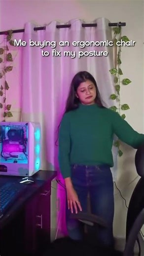 Buying an Ergonomic Chair Didn’t Fix My Posture 😅 | Reality Check #shorts #youtube #funny #edit