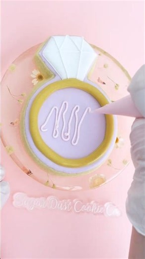 Ring cookie 💍💖 #cookiedecorating #cookies #bridalshower #wedding #icingcookies #royalicing #baking