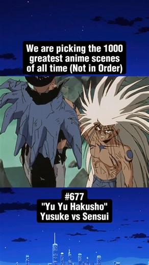 Top 1000 Anime Scenes on Instagram: "⬇️ Anime Info Below ⬇️ 🎬The 1000 Greatest Anime Scenes of All Time! ————————— ⭐️ Anime - “Yu Yu Hakusho” 🌟 Episode - “Episode 93” 💥 Scene - “Yusuke vs Sensui” 👉 Plot - A delinquent teen named Yusuke Urameshi dies saving a child, is resurrected as a Spirit Detective, and fights increasingly powerful supernatural enemies while discovering his purpose and growing alongside his friends. ————————— 🥇Follow @top1000animescenes for future anime scenes! —————————