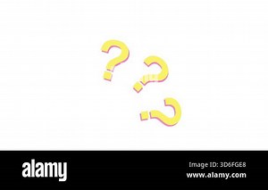 Animated questions spinning. Question marks floating, pondering decisions and seeking solutions. Animated question mark.