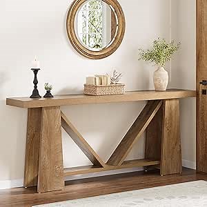 Tribesigns 70.9-Inch Extra Long Console Table, Farmhouse Entryway Table with Storage, Narrow Wooden Couch Table Behind Sofa for Living Room, Entrance, Hallway