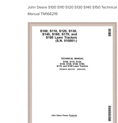John Deere S100 S110 S120 S130 S140 S150 Technical Manual TM166219