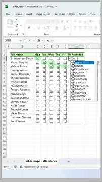 How to Create Attendance Sheet in Excel | Automatic Attendance Tracker
