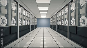 Animated old computer room