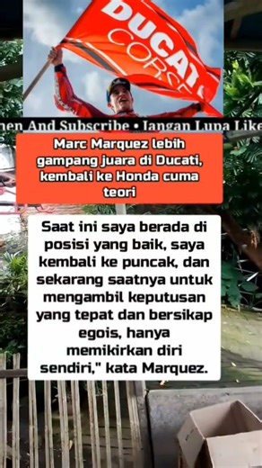 Marc Marquez lebih gampang juara di Ducati, kembali ke Honda cuma teori #marcmarquez