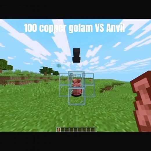 Anvil Drop Experiment 🔥 | Iron Golem vs Anvil #minecraft #shorts #virlshort