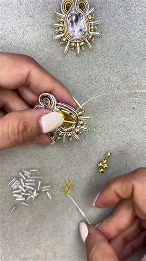 🎨 Quick tutorial: sewing beads and beads into soutache earrings 💎