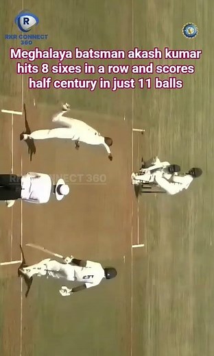 8 sixes in a row by meghalaya batsman akash kumar #cricket #fastest #halfcentury #monster #batting