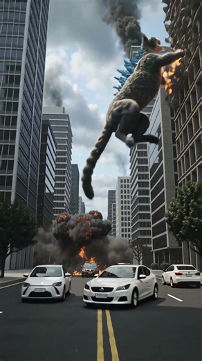 "CatZilla Takes Over the City!" #Ai #aivideo