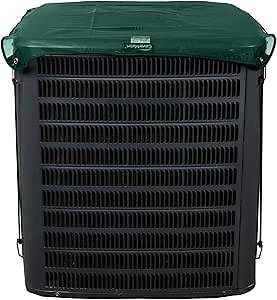Covermates Mesh Top Air Conditioner Cover - Weatherproof AC Unit Protector - All-Weather Central Air Conditioner Guard for Leaves and Debris - Heavy Duty Vinyl, Mesh Top 24W x 24D, Green