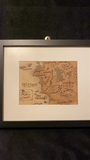 Close up of my map of middle earth