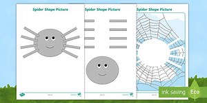 2D Shape Spider Cutting Skills Worksheets