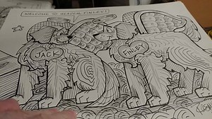 3.4K views · 620 reactions | Here is the work station that I have used to draw over 3,000 cartoons (a mix of with Angel Jack and cartoons based on true stories) and I still have a lot of originals. Also, thank you all so much for over 20,000 likes, I've always loved helping people and I'm so glad I'm where I am now because of all of you. If you're wondering about how I do my cartoons, I start on 11x14 paper with pencil. Then I go over it with ink pens. | John Rasmussen Cartoons | Facebook