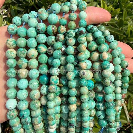 Peru Turquoise Beads | Natural Blue-green Gemstone | DIY Bracelet Necklace Supplies - Etsy
