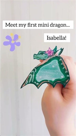 Meet my first mini dragon puppet - Isabella!🌺 #dragonpuppets #drawing #art #flowers #cute