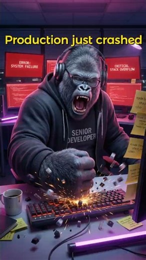 Animals Running a Tech Company... Production Just Crashed 🖥️🦍 #shorts