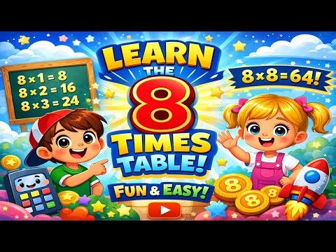 8 Times Table Made Easy | Fun Math for Kids 😊 #kidslearning #kidsvideo #happy