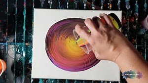 5K views · 225 reactions | Neon tree ring acrylic pour with UV paint!...