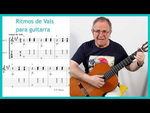 🎸 Ritmos de Vals fácil para guitarra. Partitura+Backing Track (Pista de sonido) +Tablatura Clase 171