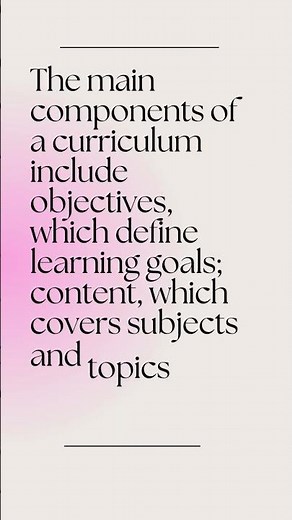 Main Components of a Curriculum: #CurriculumComponents #EducationSystem #TeachingAndLearning