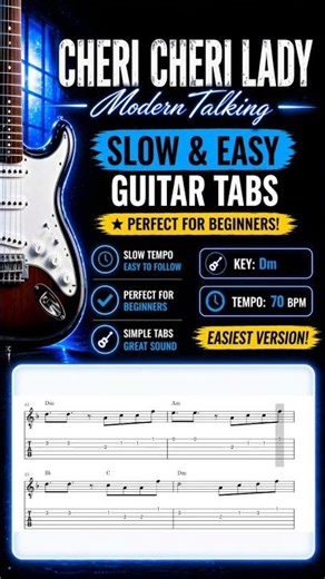 Cheri Cheri Lady full tutorial available on my channel #beginnerguitar #guitarlesson