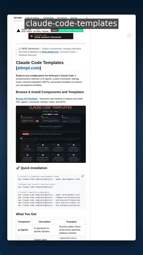 26K+ Stars • AI Development | Claude Code Templates — Ready-Made Agents #shorts