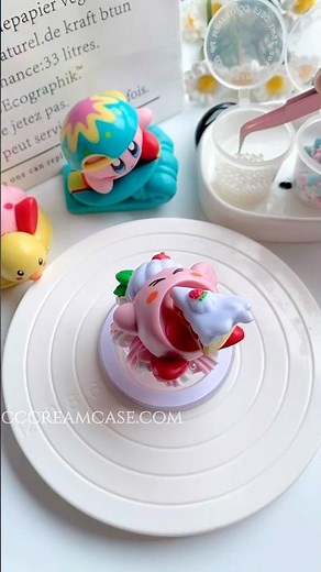 Asmr making custom Kirby popsocket #handmade #craft #diy #asmrsounds #creamglue #kawaii #kirby
