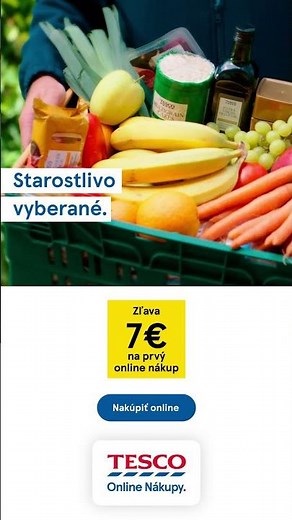 7 € zľava na vás prvý online nákup v Tesco