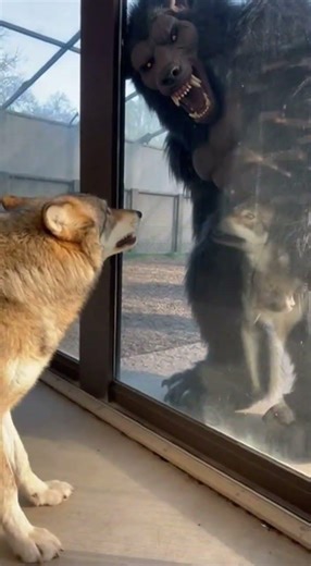 POV: Wearing a Werewolf Suit in Front of a Real Wolf 🐺